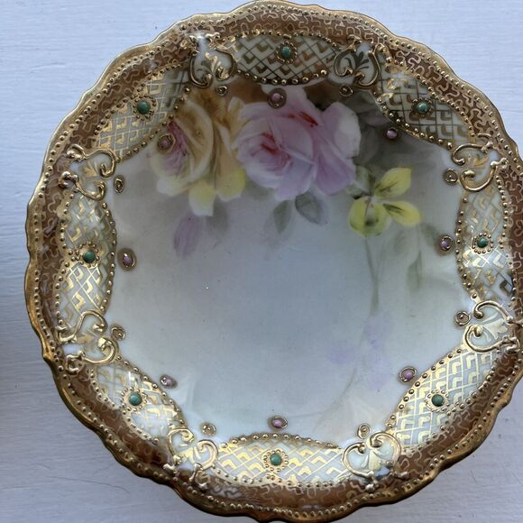 Set Of 2 Antique HAND PAINTED Nippon Berry  Dishes 5” - Picture 3 of 7